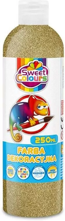 Farba dekoracyjna brokatowa złota 250ml - tantis.pl