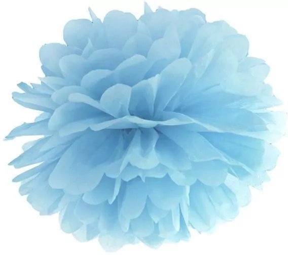 Pompon bibułowy niebieski 25cm - tantis.pl
