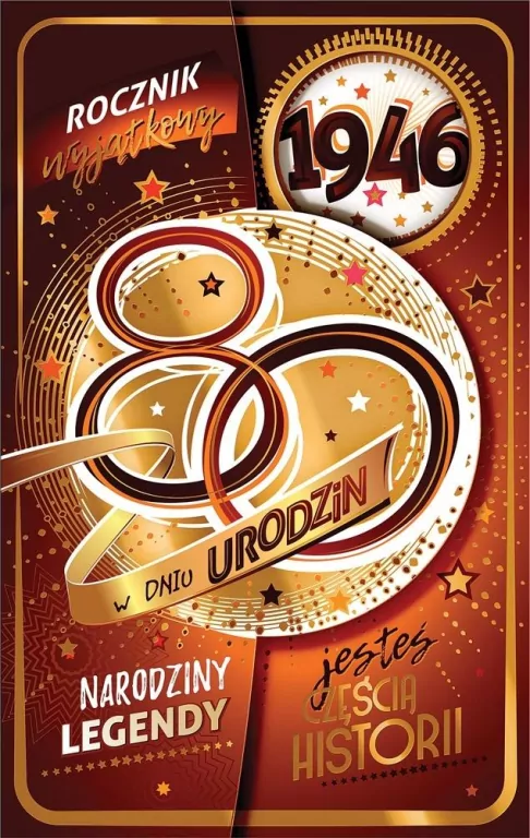 Kartka okolicznościowa Urodziny 80 - tantis.pl