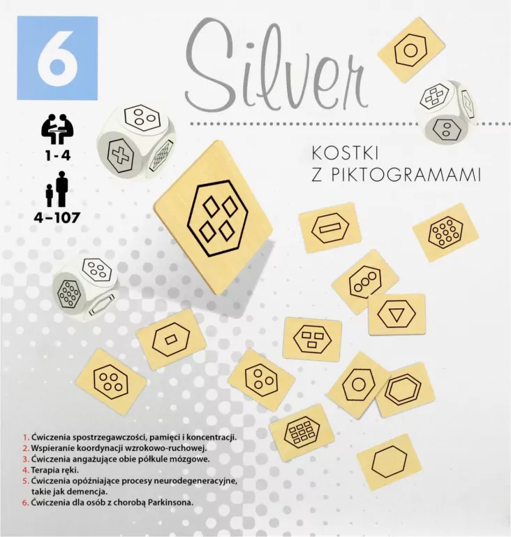 Kostki z piktogramami Silver ALEX - tantis.pl