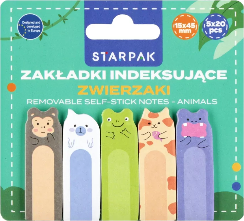 Zakładki indeksujące 5x20k. Zebra - tantis.pl