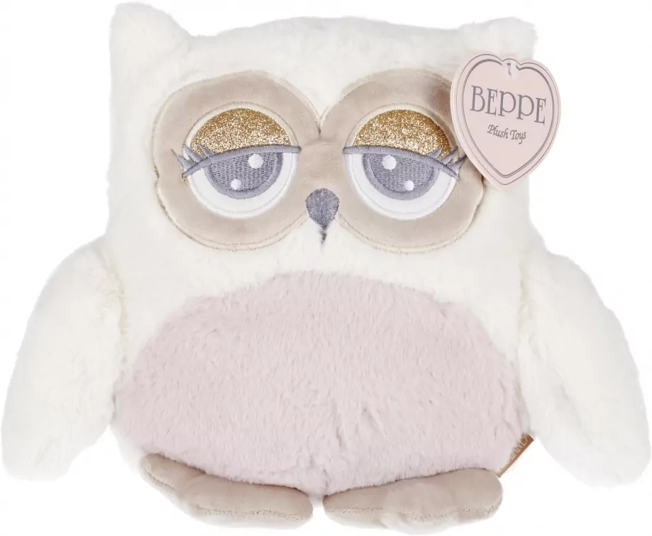 Sowa Abby kremowo-różowa 23cm - tantis.pl