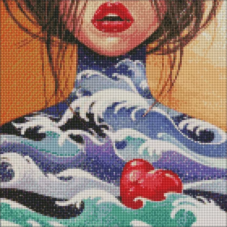 Diamentowa mozaika. Serce oceanu 40x40cm - tantis.pl