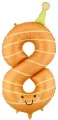 Balon foliowy Cyfra 8 pomarańczowy 86cm - tantis.pl