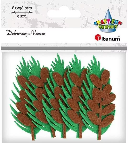 Filcowe liście 3D 38x85mm zielono-brązowe 2szt - tantis.pl