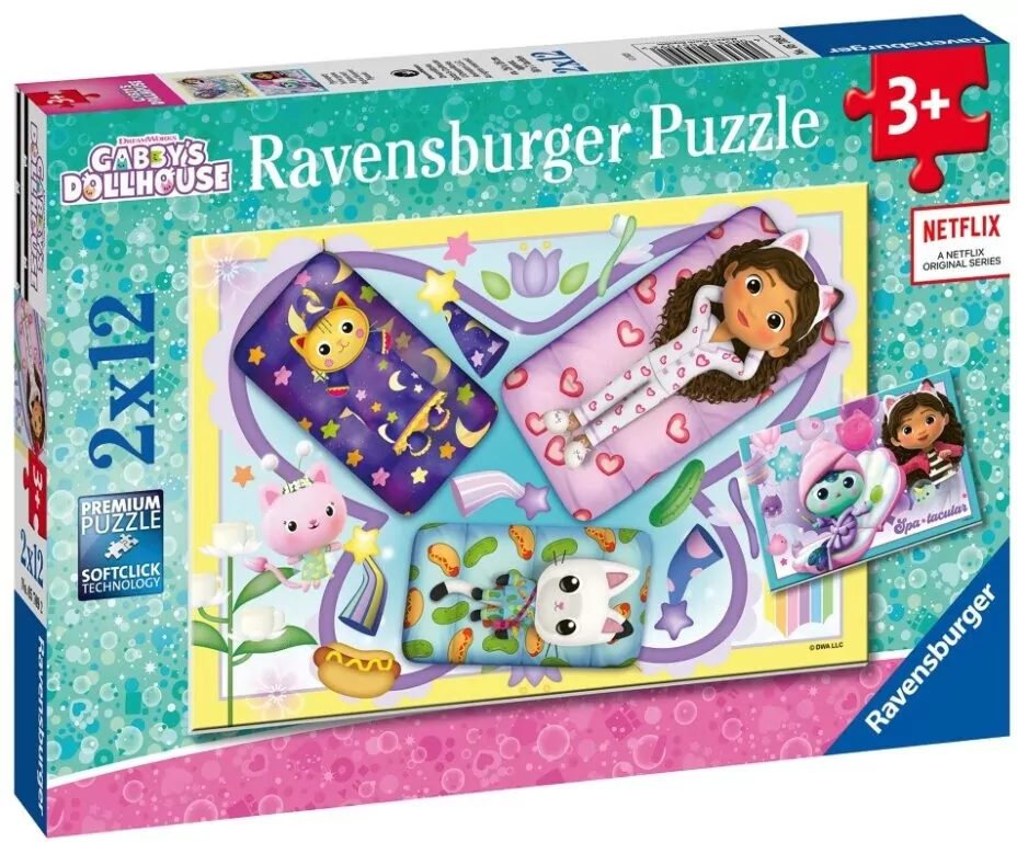 Ravensburger. Puzzle 2x12. Koci Domek Gabi - tantis.pl