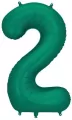 Balon foliowy cyfra 2 86cm butelkowa zieleń - tantis.pl