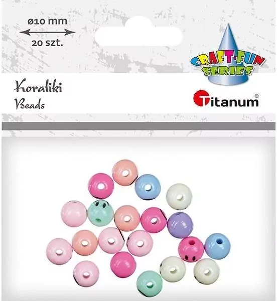 Koraliki plastikowe okrągłe. Buźki - tantis.pl
