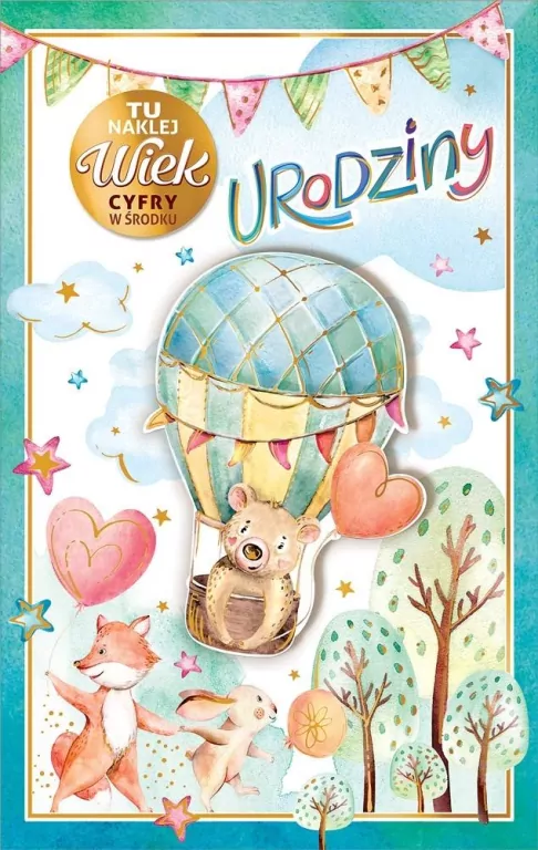 Kartka okolicznościowa Urodziny (wymienne cyfry) - tantis.pl