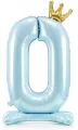 Stojący balon foliowy 0 błękitny 84cm - tantis.pl