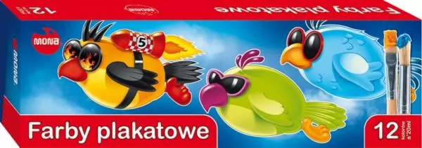 Farby plakatowe. 12 kolorów - tantis.pl