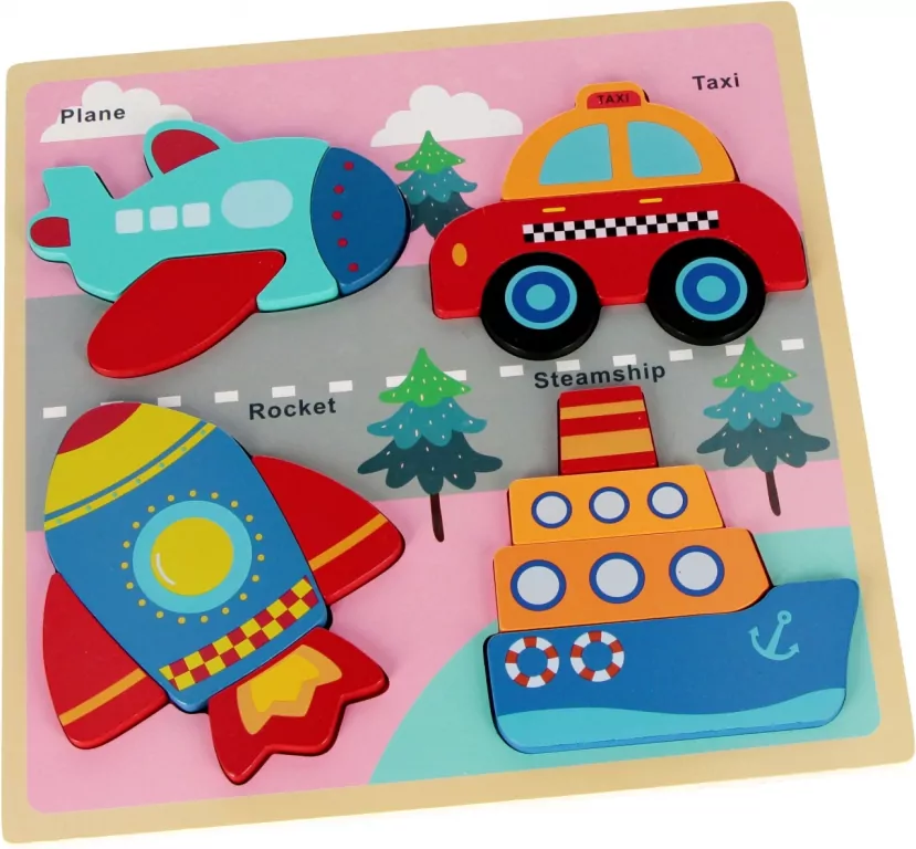 Układanka edukacyjna POJAZDY BAM BAM 30X30X2 - tantis.pl