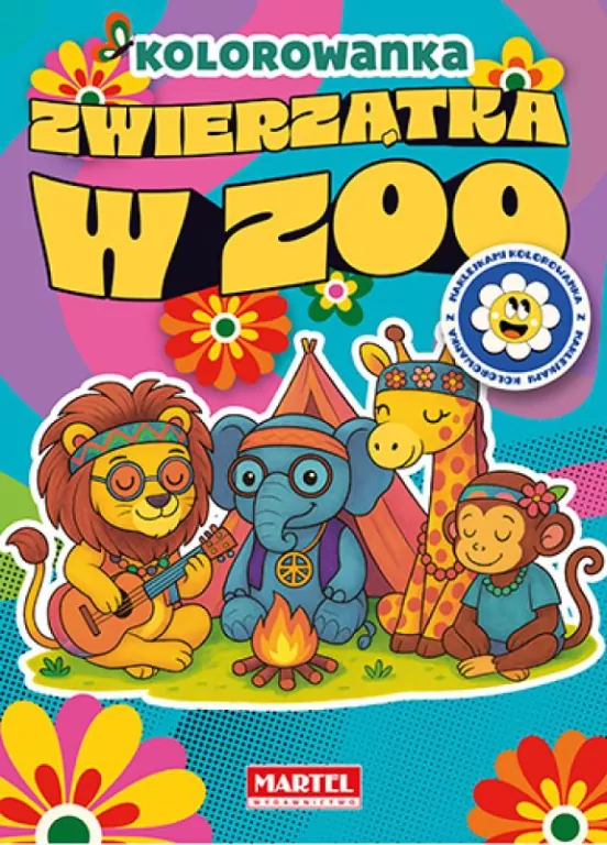 Zwierzątka w zoo. Kolorowanka z naklejkami - tantis.pl