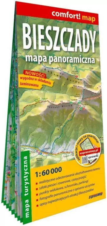 Comfort! map Bieszczady mapa panoramiczna 1:60 000 - tantis.pl