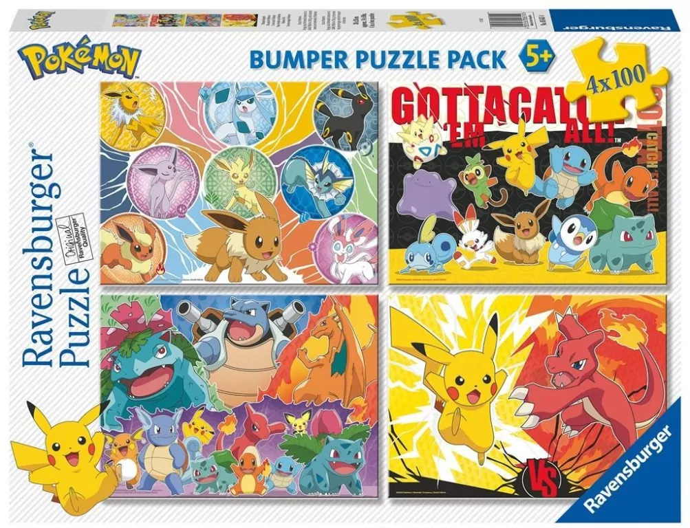Ravensburger. Puzzle 4x100. Pokemon - tantis.pl