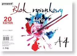 Blok rysunkowy A4 biały 80g 20 kartek