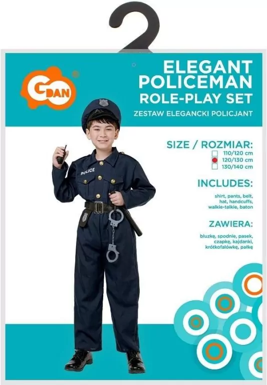 Strój dla dzieci Elegancki Policjant rozm. 120/130 - tantis.pl