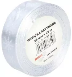 Wstążka satynowa z motywem świątecznym 25mmx22m