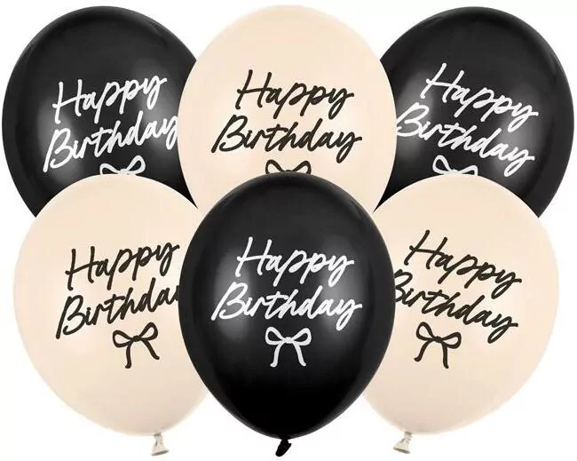 Balony Strong Happy Birthday Kokardki 30cm 6szt - tantis.pl