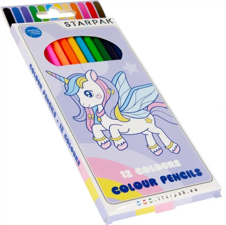 Kredki ołówkowe. Unicorn. 12 kolorów - tantis.pl
