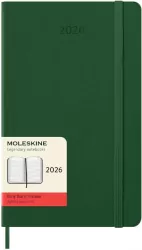 Kalendarz 2026 12M Moleskine L twarda oprawa dzienny Myrtle Green 13x21cm