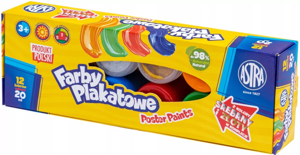 Astra. Farby plakatowe, 12 kolorów - tantis.pl