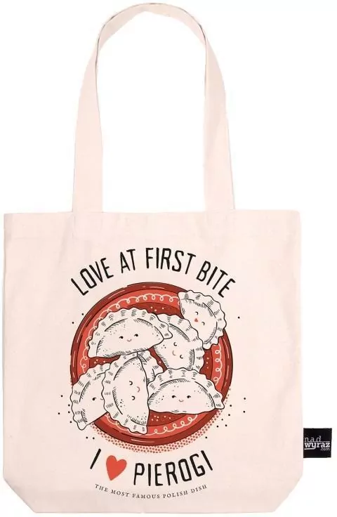 Torba bawełniania ecru. I love pierogi - tantis.pl
