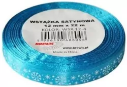 Wstążka satynowa z motywem świątecznym 12mmx22m