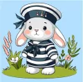 Malowanie po numerach - Sailor Bunny 25x25cm - tantis.pl