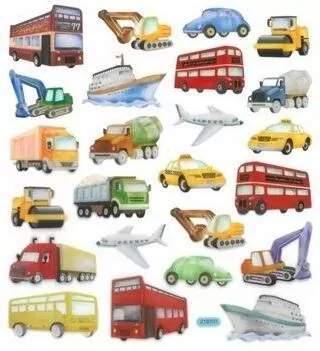 Naklejki papierowe - Transport 24szt - tantis.pl