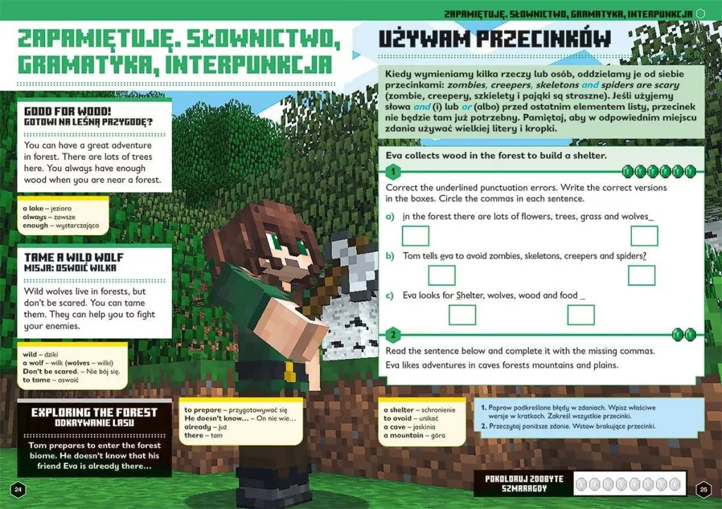 Język angielski. Megazadania 8+ Minecraft - tantis.pl