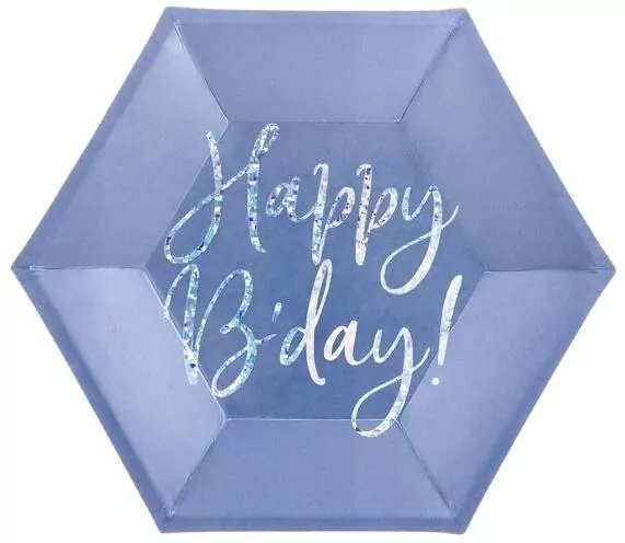 Talerzyki Happy B'day! granatowy 20cm - tantis.pl