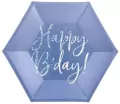 Talerzyki Happy B'day! granatowy 20cm - tantis.pl