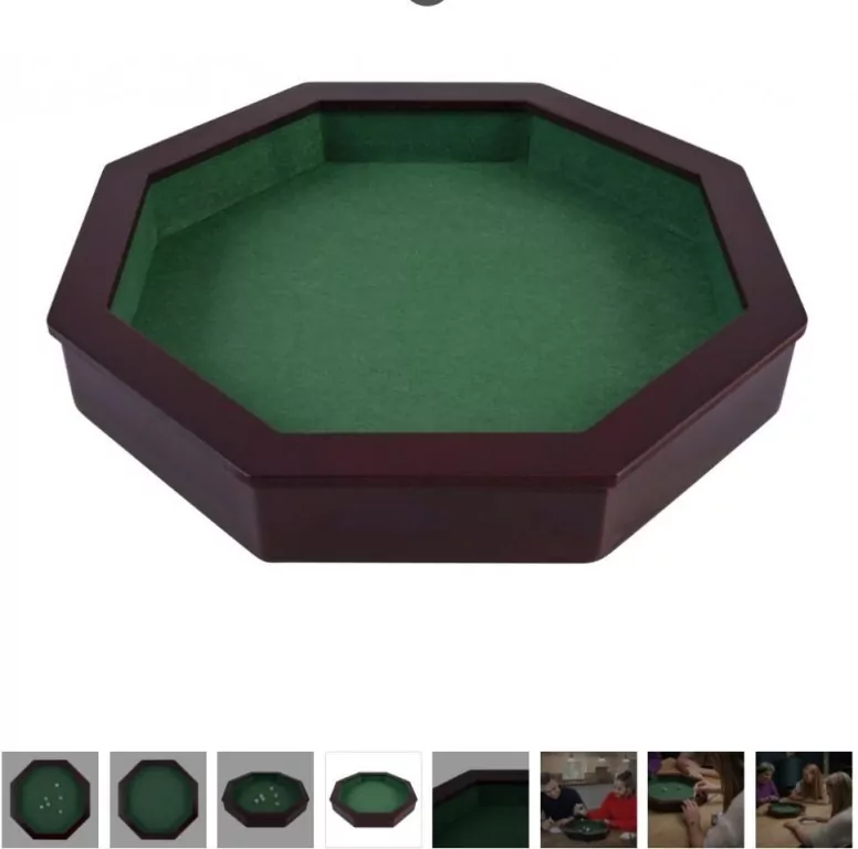 Drewniana Tacka do Gry Kości ośmiokątna 38,5cm - tantis.pl