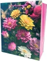 Torebka ozdobna matowa 26x32x12cm Kwiaty - tantis.pl