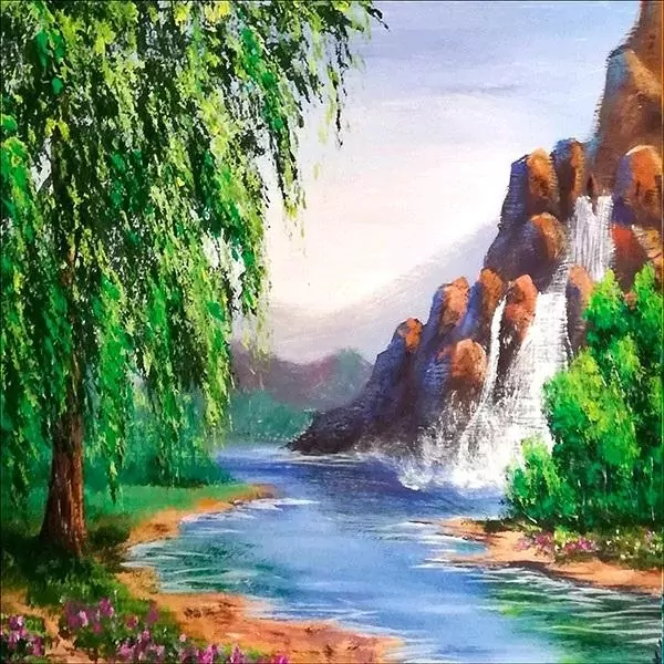Mozaika diamentowa 5D - Wodospad 40x30cm - tantis.pl