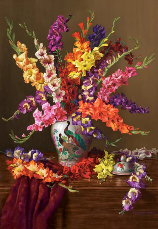Castor. Puzzle 1000. Gladioli in Chinese Vase - tantis.pl