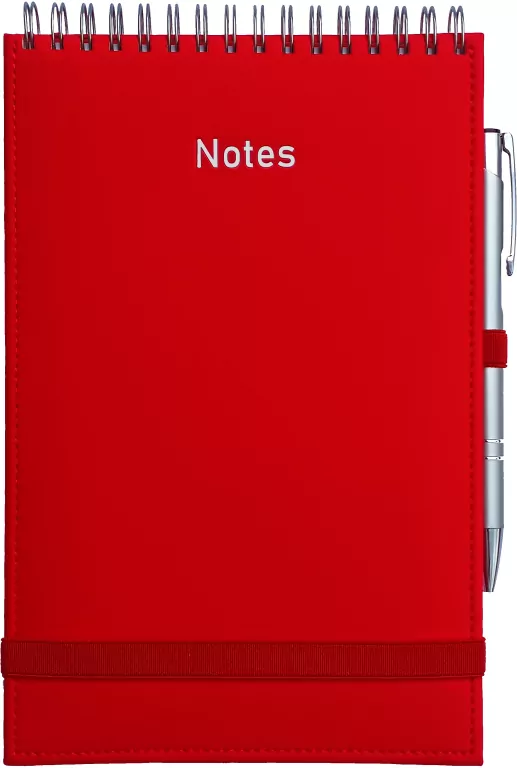 Notes A5 Vivella na spirali z gumką czerwony - tantis.pl