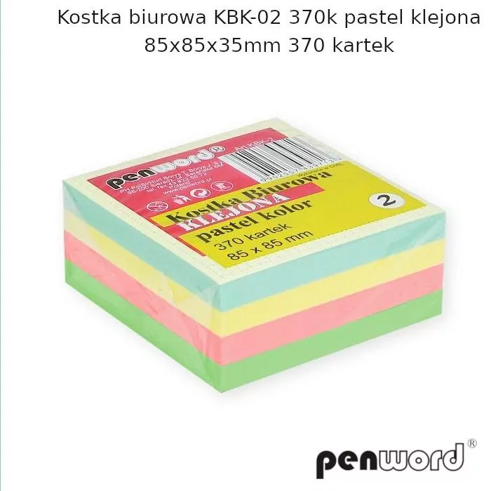 Kostka biurowa pastel 85x85x35mm 370K - tantis.pl