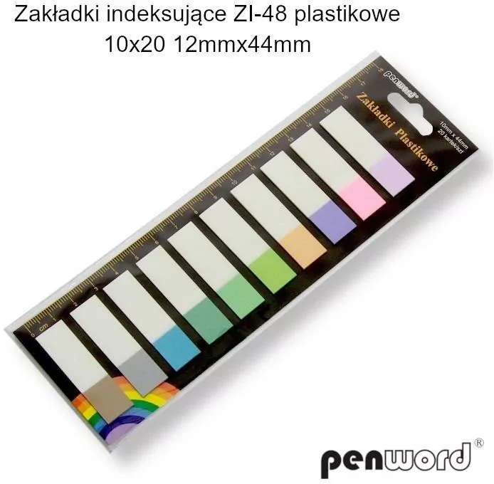 Zakładki indeksujące 12x44mm plastikowe - tantis.pl