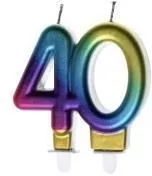 Świeczka urodzinowa 40 kolorowa