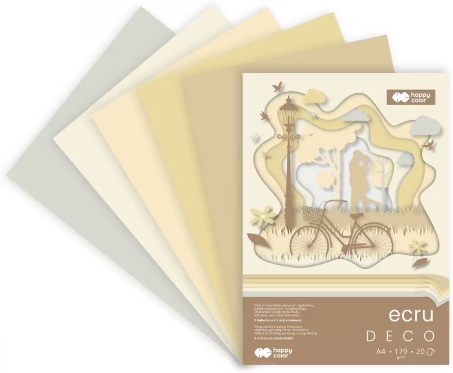 Blok Hobby Deco Ecru A4/20K 170g HAPPY COLOR - tantis.pl