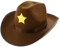 Kapelusz kowbojski z gwiazdą. Brązowy