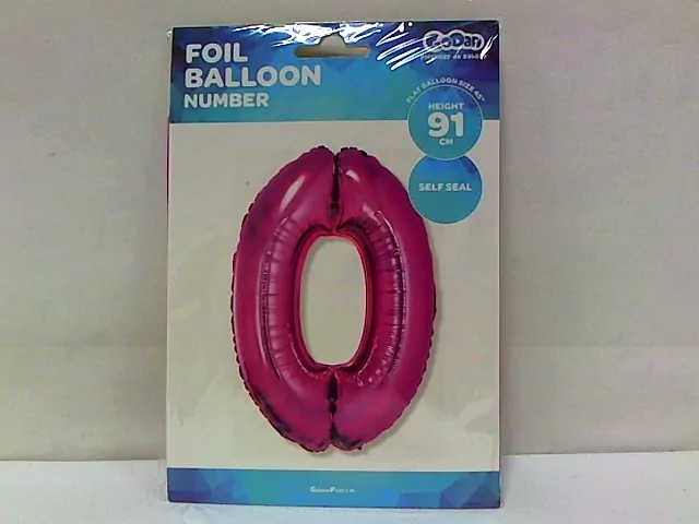 Balon foliowy cyfra 0 różowa 92cm - tantis.pl