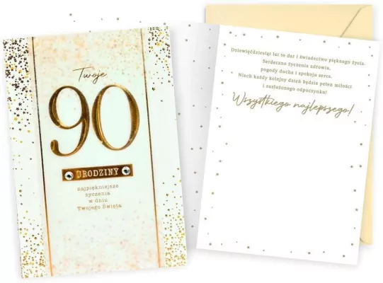 Karnet B6 Urodziny 90