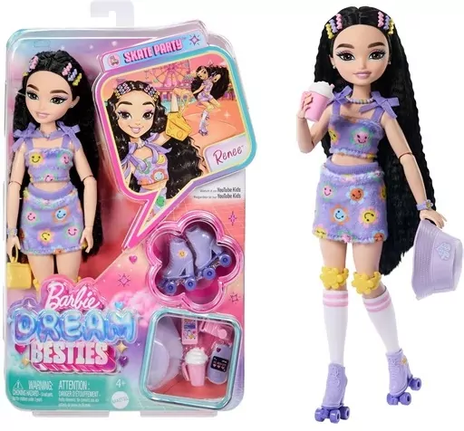 Barbie DreamBesties. Lalka Renee na wrotkach JFX99 - tantis.pl