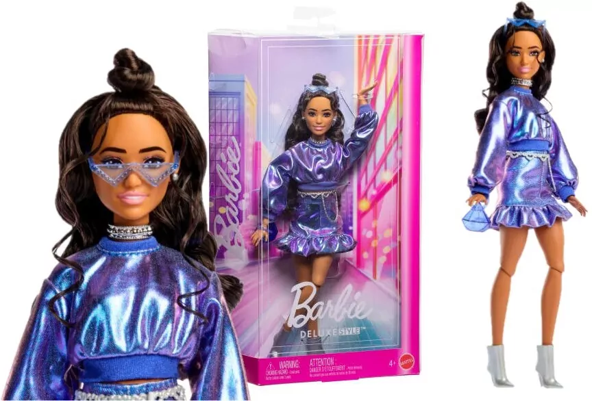 Barbie Deluxe Style Lalka Niebieski komplet - tantis.pl