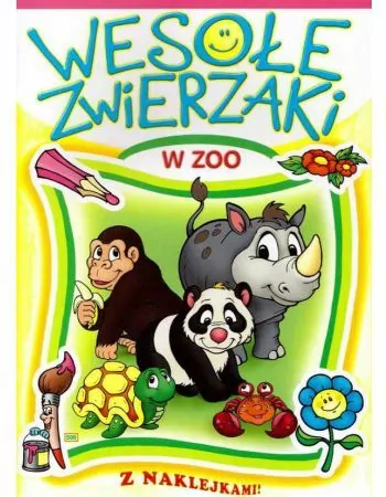 Wesołe zwierzaki w ZOO. Kolorowanka z naklejkami - tantis.pl