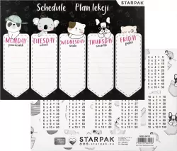 Plan lekcji z tabliczką mnożenia Minisy mix