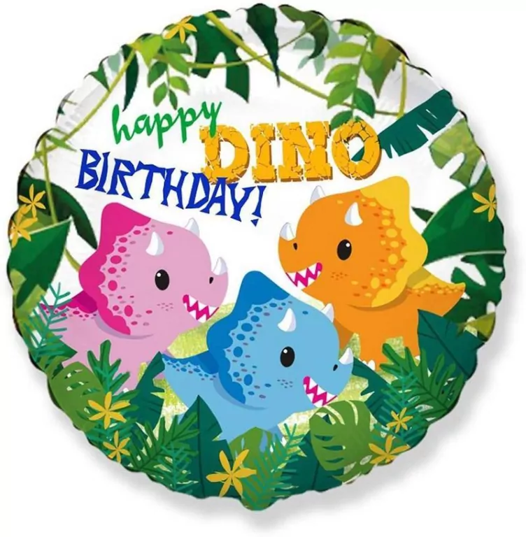 Balon foliowy Happy Birthday - Dino - tantis.pl